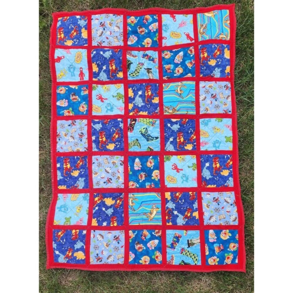 Multi color pooh cowboy boots patch quilt kids fun patterns lap quilt crib quilt